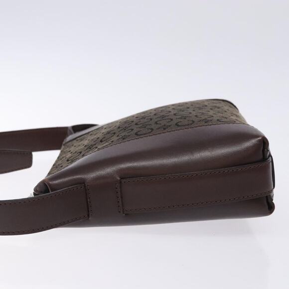 CELINE C Macadam Canvas Shoulder Bag Brown Silver - Picture 5 of 12